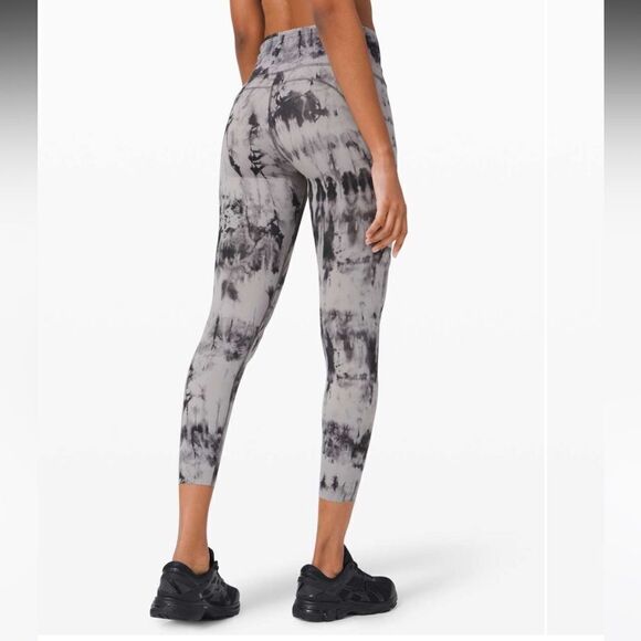 Lululemon Fast and Free Tight II 25" *Game Day Dark Chrome Black Multi Size 4 - Picture 1 of 16